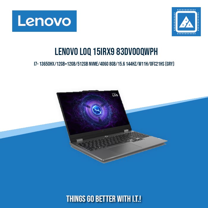 LENOVO LOQ 15IRX9 83DV00QWPH I7-13650HX/12GB+12GB/512GB NVME/4060 8GB/15.6 144HZ/W11H/OFC21HS (GRY) /STUDENT LAPTOPS/GAMING LAPTOPS/STREAMING LAPTOPS/ LENOVO LOQ 15IRX9 83DV00QWPH I7-13650HX/12GB+12GB/512GB NVME/4060 8GB/15.6 144HZ/W11H/OFC21HS (GRY) /STUDENT LAPTOPS/GAMING LAPTOPS/STREAMING LAPTOPS/